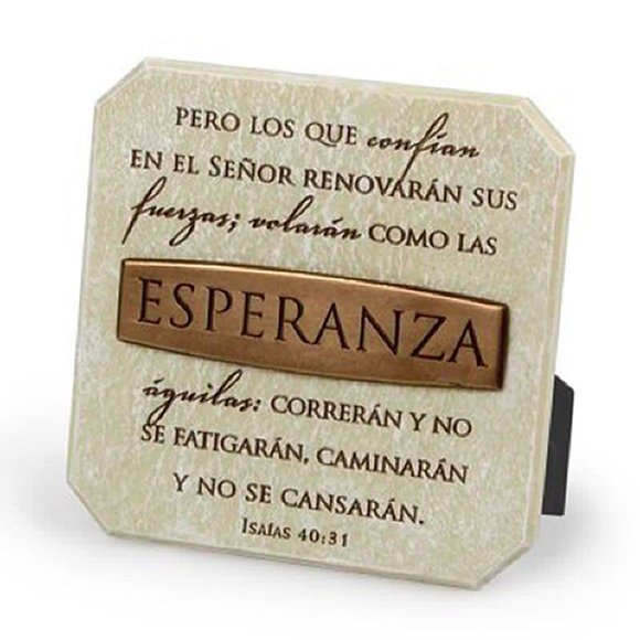 Lighthouse Christian Products Other - NWT Esperanza (Hope) White Resin Plaque